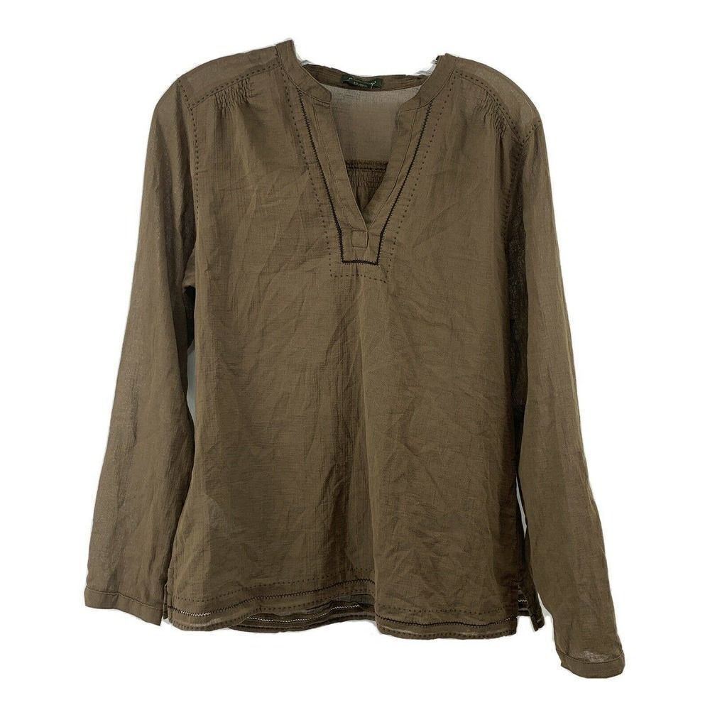 Eddie Bauer Brown Lightweight Long Sleeve V Neck M